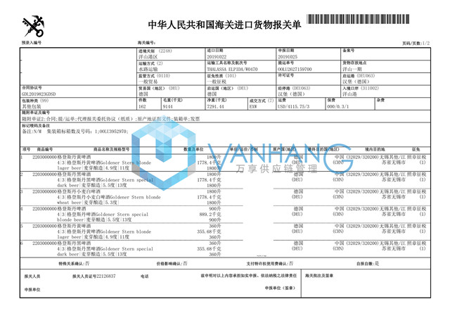 德國啤酒進口報關流程